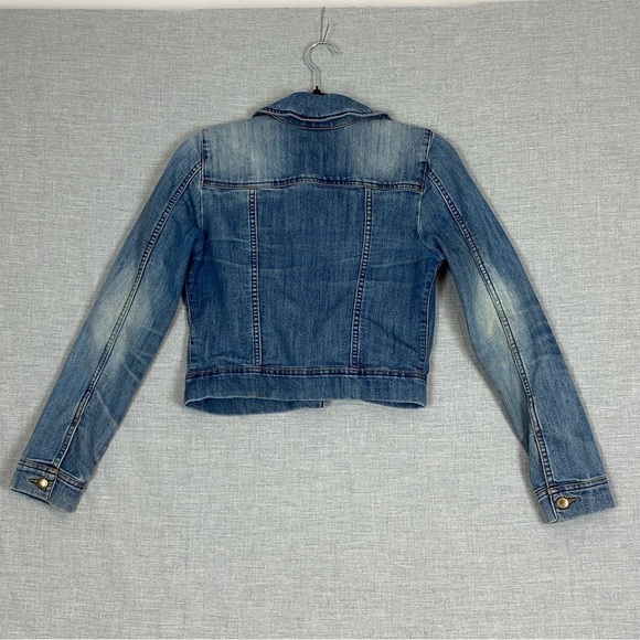 Insider Cropped Jean Jacket Sz XS Distressed - Picture 2 of 10